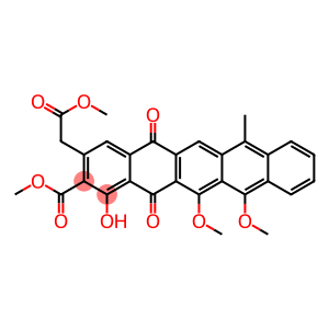 1-Hydroxy-12,13-dimethoxy-2-(methoxycarbonyl)-3-[(methoxycarbonyl)methyl]-7-methyl-5,14-pentacenedione
