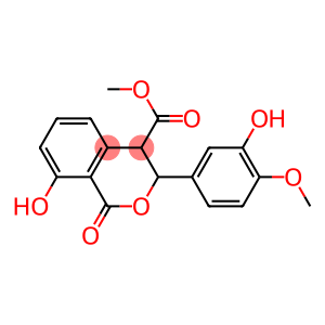 8-Hydroxy-3-(3-hydroxy-4-methoxyphenyl)-3,4-dihydro-1-oxo-1H-2-benzopyran-4-carboxylic acid methyl ester