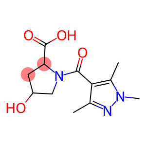 4-hydroxy-1-[(1,3,5-trimethyl-1H-pyrazol-4-yl)carbonyl]pyrrolidine-2-carboxylic acid