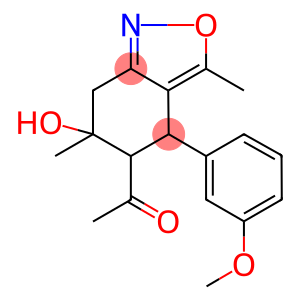 1-[6-HYDROXY-4-(3-METHOXYPHENYL)-3,6-DIMETHYL-4,5,6,7-TETRAHYDRO-2,1-BENZISOXAZOL-5-YL]ETHANONE