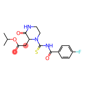 isopropyl 2-(1-{[(4-fluorobenzoyl)amino]carbothioyl}-3-oxo-2-piperazinyl)acetate