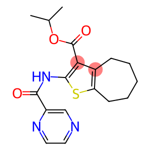 isopropyl 2-[(2-pyrazinylcarbonyl)amino]-5,6,7,8-tetrahydro-4H-cyclohepta[b]thiophene-3-carboxylate