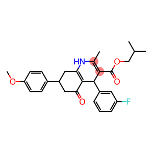 isobutyl 4-(3-fluorophenyl)-7-(4-methoxyphenyl)-2-methyl-5-oxo-1,4,5,6,7,8-hexahydro-3-quinolinecarboxylate