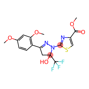 METHYL 2-[3-(2,4-DIMETHOXYPHENYL)-5-HYDROXY-5-(TRIFLUOROMETHYL)-4,5-DIHYDRO-1H-PYRAZOL-1-YL]-1,3-THIAZOLE-4-CARBOXYLATE