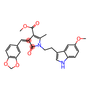 methyl 3-[(Z)-1,3-benzodioxol-5-ylmethylidene]-1-[2-(5-methoxy-1H-indol-3-yl)ethyl]-5-methyl-2-oxo-1,2-dihydro-3H-pyrrole-4-carboxylate