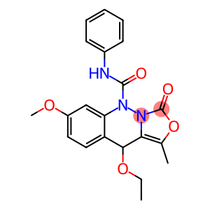 3-Methyl-4-ethoxy-7-methoxy-9-phenylcarbamoyl-4,9-dihydro-9,9a-diaza-1H-naphtho[2,3-c]furan-1-one