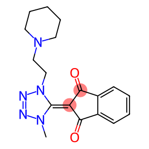 2-[1-Methyl-4-(2-piperidinoethyl)-1H-tetrazol-5(4H)-ylidene]indane-1,3-dione