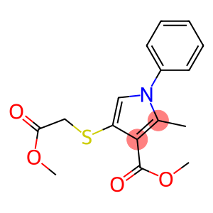 2-Methyl-4-[(methoxycarbonyl)methylthio]-1-phenyl-1H-pyrrole-3-carboxylic acid methyl ester