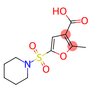 2-Methyl-5-(piperidin-1-ylsulphonyl)furan-3-carboxylic acid 95%