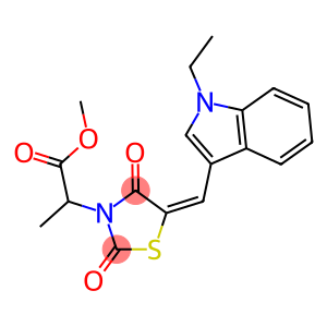methyl 2-{5-[(1-ethyl-1H-indol-3-yl)methylene]-2,4-dioxo-1,3-thiazolidin-3-yl}propanoate