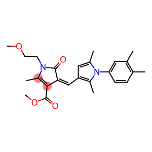 methyl 4-{[1-(3,4-dimethylphenyl)-2,5-dimethyl-1H-pyrrol-3-yl]methylene}-1-(2-methoxyethyl)-2-methyl-5-oxo-4,5-dihydro-1H-pyrrole-3-carboxylate