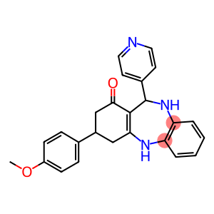 3-(4-methoxyphenyl)-11-(4-pyridinyl)-2,3,4,5,10,11-hexahydro-1H-dibenzo[b,e][1,4]diazepin-1-one