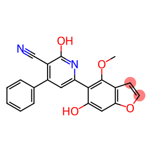 4-Methoxy-5-(4-phenyl-5-cyano-6-hydroxy-2-pyridinyl)benzofuran-6-ol