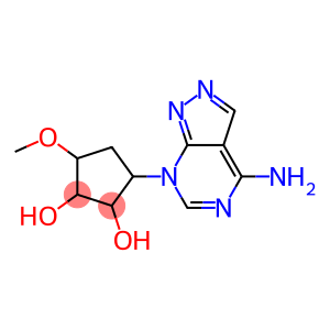 4-methoxy-1-(4-aminopyrazolo(3,4-d)pyrimidin-7-yl)cyclopentane-2,3-diol
