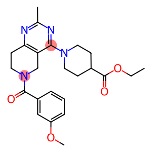 1-[6-(3-METHOXY-BENZOYL)-2-METHYL-5,6,7,8-TETRAHYDRO-PYRIDO[4,3-D]PYRIMIDIN-4-YL]-PIPERIDINE-4-CARBOXYLIC ACID ETHYL ESTER