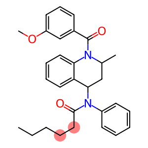 N-[1-(3-methoxybenzoyl)-2-methyl-1,2,3,4-tetrahydro-4-quinolinyl]-N-phenylhexanamide