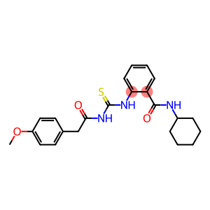 N-cyclohexyl-2-[({[2-(4-methoxyphenyl)acetyl]amino}carbothioyl)amino]benzamide