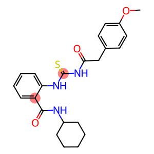 N-cyclohexyl-2-[({[(4-methoxyphenyl)acetyl]amino}carbothioyl)amino]benzamide