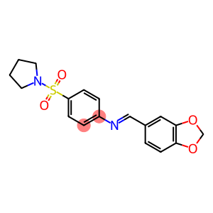 N-[(E)-1,3-benzodioxol-5-ylmethylidene]-N-[4-(1-pyrrolidinylsulfonyl)phenyl]amine