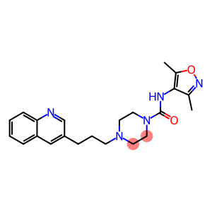 N-(3,5-DIMETHYLISOXAZOL-4-YL)-4-(3-QUINOLIN-3-YLPROPYL)PIPERAZINE-1-CARBOXAMIDE