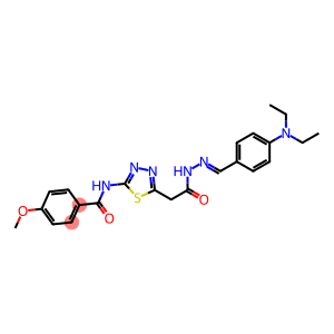 N-[5-(2-{2-[4-(diethylamino)benzylidene]hydrazino}-2-oxoethyl)-1,3,4-thiadiazol-2-yl]-4-methoxybenzamide