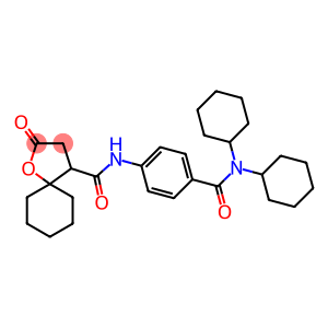 N-{4-[(DICYCLOHEXYLAMINO)CARBONYL]PHENYL}-2-OXO-1-OXASPIRO[4.5]DECANE-4-CARBOXAMIDE