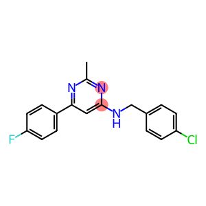 N-(4-CHLOROBENZYL)-6-(4-FLUOROPHENYL)-2-METHYLPYRIMIDIN-4-AMINE