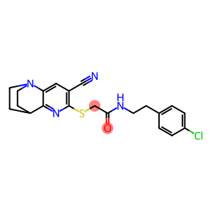 N-(4-chlorophenethyl)-2-{[4-cyano-1,6-diazatricyclo[6.2.2.0~2,7~]dodeca-2(7),3,5-trien-5-yl]sulfanyl}acetamide
