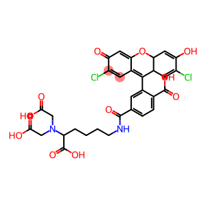N-[5-(Bis-carboxymethyl-amino)-5-carboxy-pentyl)]-2-(2,7-dichloro-6-hydroxy-3-oxo-3H-xanthen-9-yl)-terephthalamic Acid