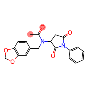 N-(1,3-benzodioxol-5-ylmethyl)-N-(2,5-dioxo-1-phenyl-3-pyrrolidinyl)acetamide