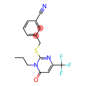 3-({[6-oxo-1-propyl-4-(trifluoromethyl)-1,6-dihydro-2-pyrimidinyl]sulfanyl}methyl)benzenecarbonitrile