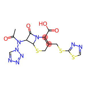 8-Oxo-7-(1H-tetrazol-1-ylacetylamino)-3-(1,3,4-thiadiazol-2-ylthiomethyl)-5-thia-1-azabicyclo[4.2.0]oct-2-ene-2-carboxylic acid