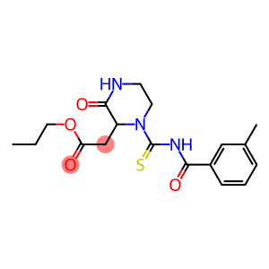 propyl 2-(1-{[(3-methylbenzoyl)amino]carbothioyl}-3-oxo-2-piperazinyl)acetate