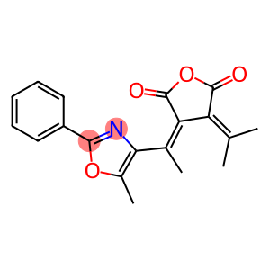2-Phenyl-4-[1-(2,5-dioxo-3-isopropylidenetetrahydrofuran-4-ylidene)ethyl]-5-methyloxazole