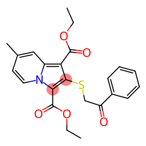 2-(2-Phenyl-2-oxoethylthio)-7-methylindolizine-1,3-dicarboxylic acid diethyl ester