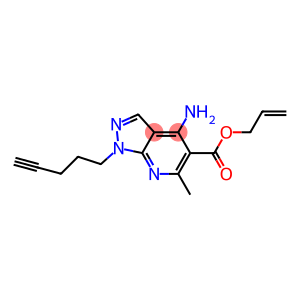 1-(4-Pentynyl)-4-amino-6-methyl-1H-pyrazolo[3,4-b]pyridine-5-carboxylic acid 2-propenyl ester