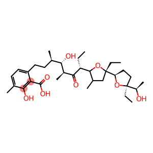 6-[(3R,4S,5S,7R)-7-[(2S,2'R,5'S)-2,5'-Diethyloctahydro-5'-[(R)-1-hydroxyethyl]-4-methyl[2,2'-bifuran]-5-yl]-4-hydroxy-3,5-dimethyl-6-oxononyl]-2-hydroxy-3-methylbenzoic acid