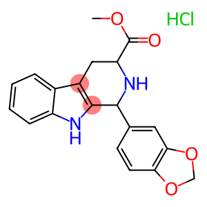 (6R,12R)-Methyl-1,2,3,4-tetrahydro-1-(3,4-Methylenedioxyphenyl)-9H-Pyrido-(3,4-b)-Indole-3-Carboxylate HCL