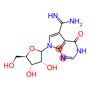 7-(ribofuranosyl)pyrrolo(2,3-d)-4-pyrimidone-5-carboxamidine