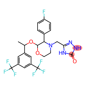 5-[2(S)-[1(RS)-[3,5-Bis(trifluoromethyl)-phenyl]ethoxy]-3(S)-(4-fluorophenyl)-morpholin-4-yl-methyl]-3,4-dihydro-2H-1,2,4-triazol-3-one.