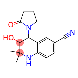 1,2,3,4-Tetrahydro-3-hydroxy-2,2-dimethyl-4-(2-oxo-1-pyrrolidinyl)quinoline-6-carbonitrile