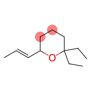 3,4,5,6-Tetrahydro-6,6-diethyl-2-(1-propenyl)-2H-pyran