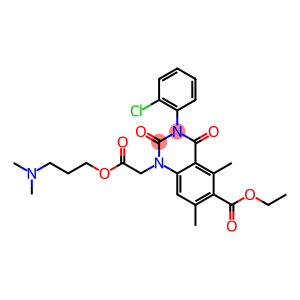 1,2,3,4-Tetrahydro-3-(2-chlorophenyl)-1-[(3-dimethylaminopropoxy)carbonylmethyl]-5,7-dimethyl-2,4-dioxoquinazoline-6-carboxylic acid ethyl ester