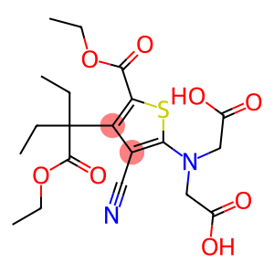 Tetraethyl 2-[N,N-di(carboxymethyl) amino]-3-cyano-4-carboxymethyl thiophene-5-carboxylate