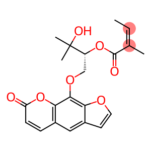 (Z)-2-Methyl-2-butenoic acid,[(R)-2-hydroxy-2-methyl-1-[[(7-oxo-7H-furo[3,2-g][1]benzopyran-9-yl)oxy]methyl]propyl] ester
