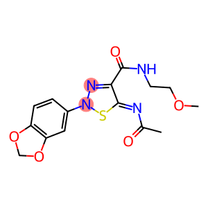 (5Z)-5-(ACETYLIMINO)-2-(1,3-BENZODIOXOL-5-YL)-N-(2-METHOXYETHYL)-2,5-DIHYDRO-1,2,3-THIADIAZOLE-4-CARBOXAMIDE